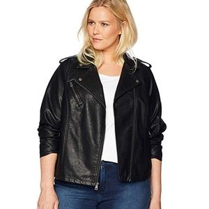 Levi's Women's Plus Size Leather Motorcycle Jacket